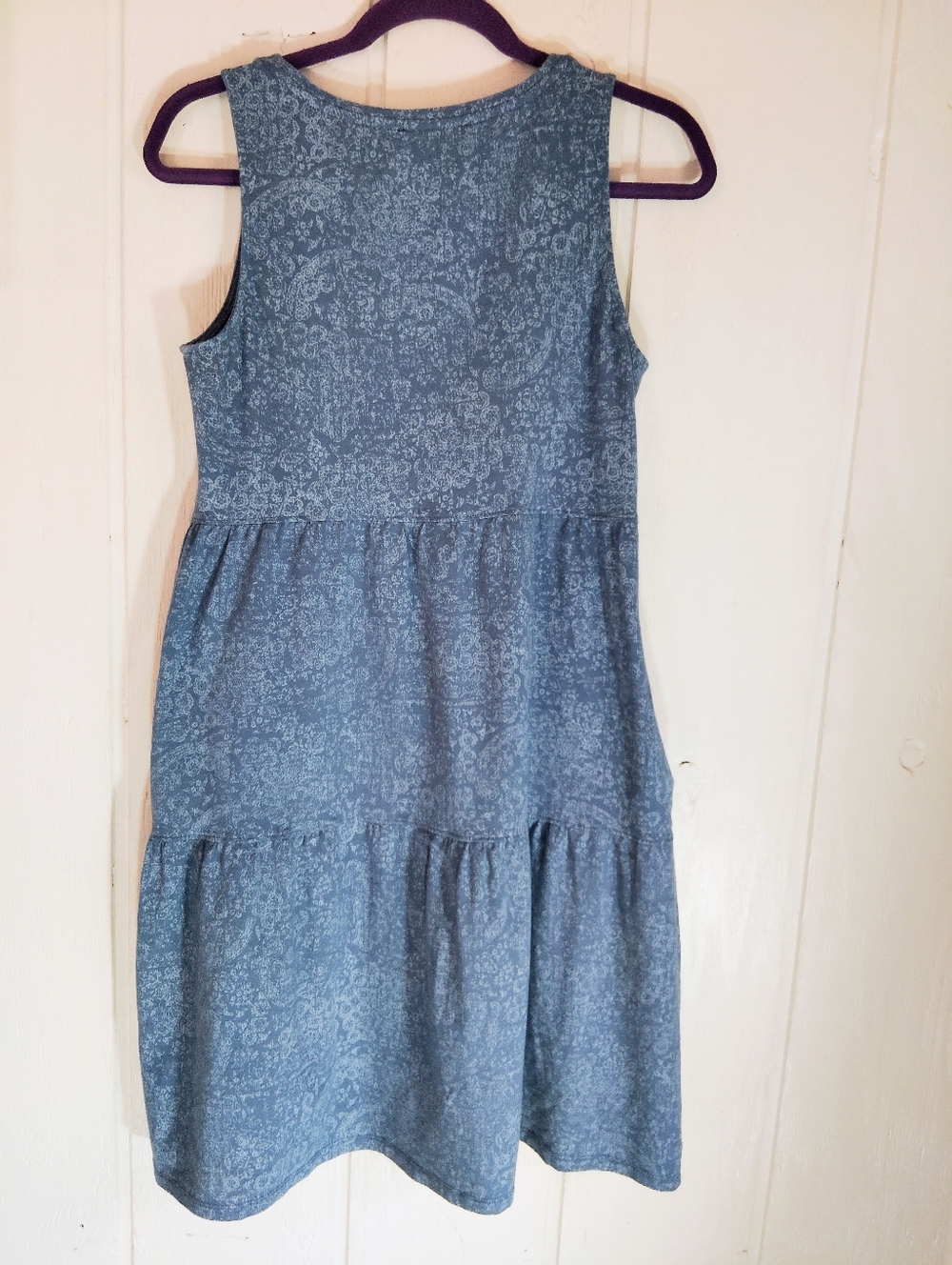 Frye Sleeveless Tiered Blue Dress - Picture 5 of 11